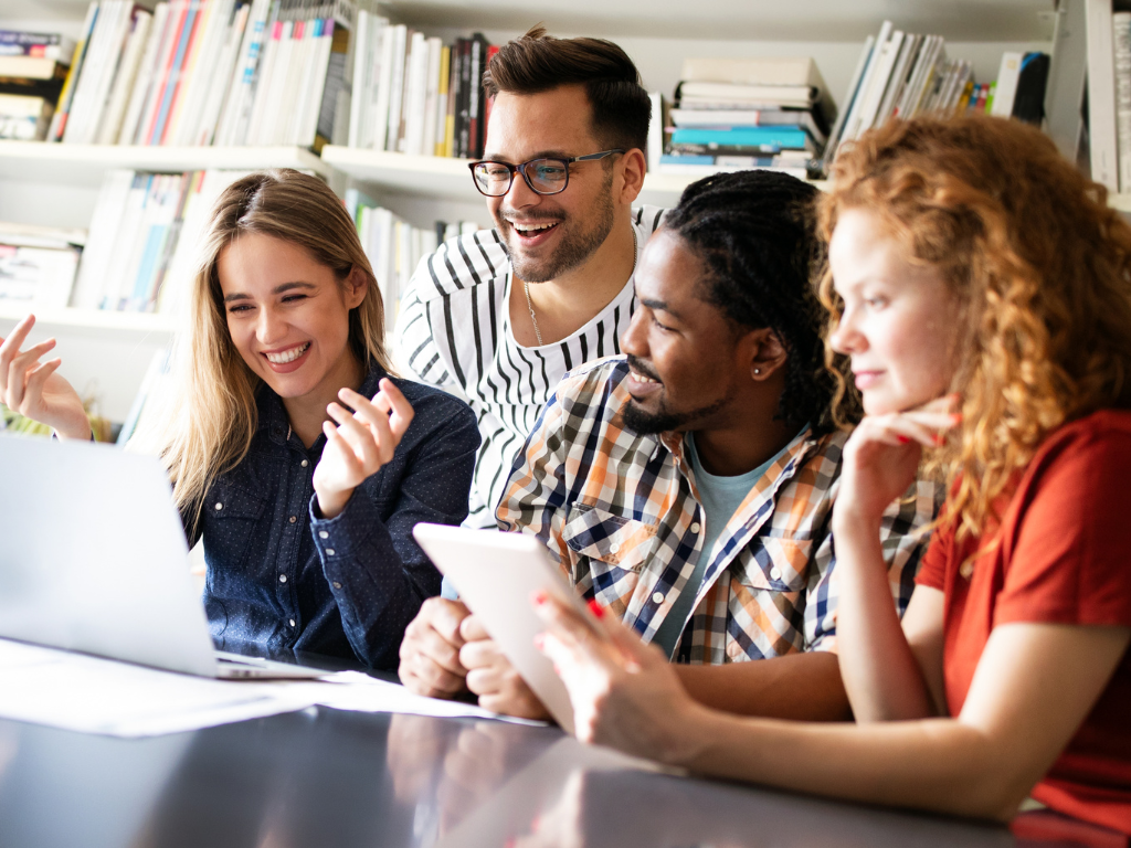 Happy employees with a convertible benefits package